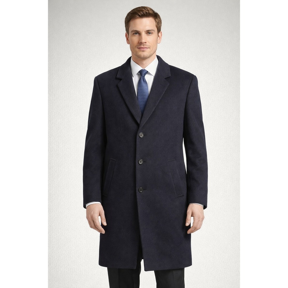 Joseph Abboud navy blue Wool cashmere blend overcoat